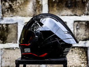 SPYDER STRIKE PD 360 RS BLACK RED DUAL VISOR