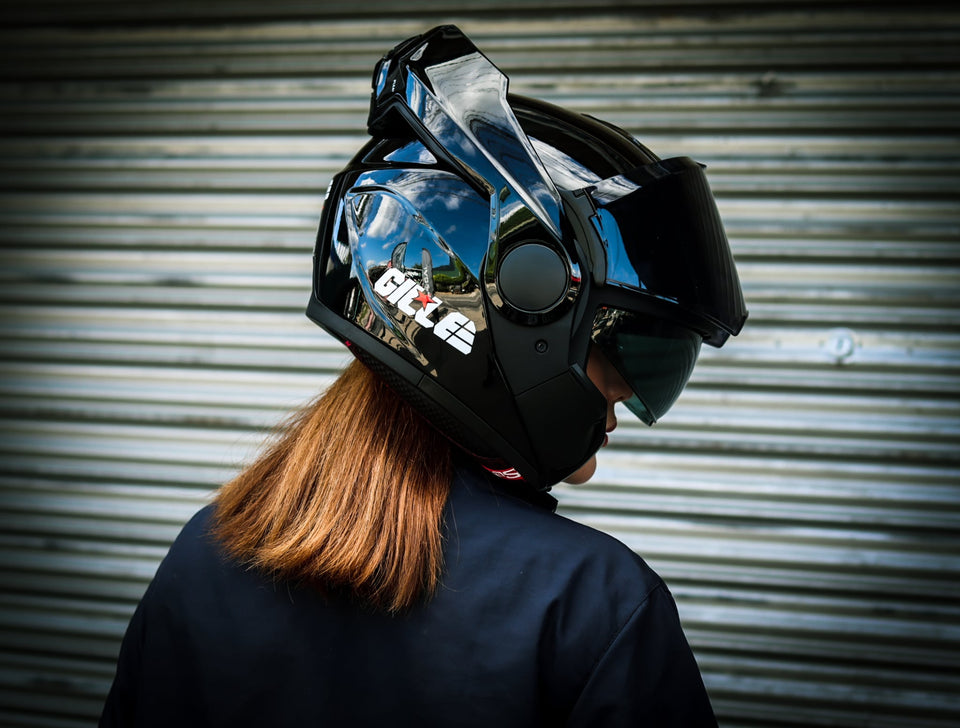 GILLE ILM-Z501 VERTIX PLAIN BLACK (DUAL VISOR)
