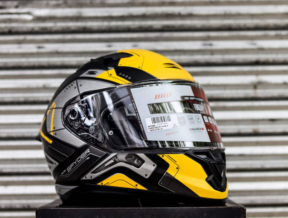 SPYDER FORZA GD 3211M-B S MATTE BLACK YELLOW S1 FULLFACE WITH FREE CLEAR LENS