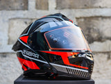 ZEBRA RITZY #1 EDGE BLACK RED (DUAL VISOR) WITH FREE CLEAR LENS