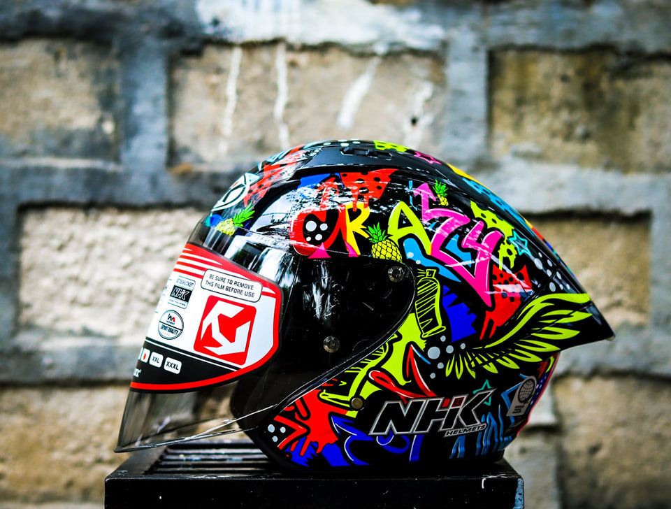 NHK N1 MAX JOSE LUIS BLACK GLOSSY HALF FACE