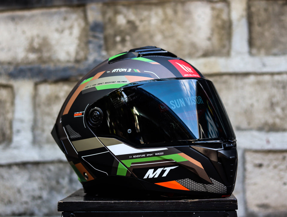 MT ATOM BAST A6 MATTE BLACK GREEN RED DUAL VISOR WITH FREE CLEAR LENS – Kranos Gears