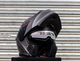 ZEBRA A113 RITZY MATTE GRAY (DUAL VISOR) WITH FREE CLEAR LENS