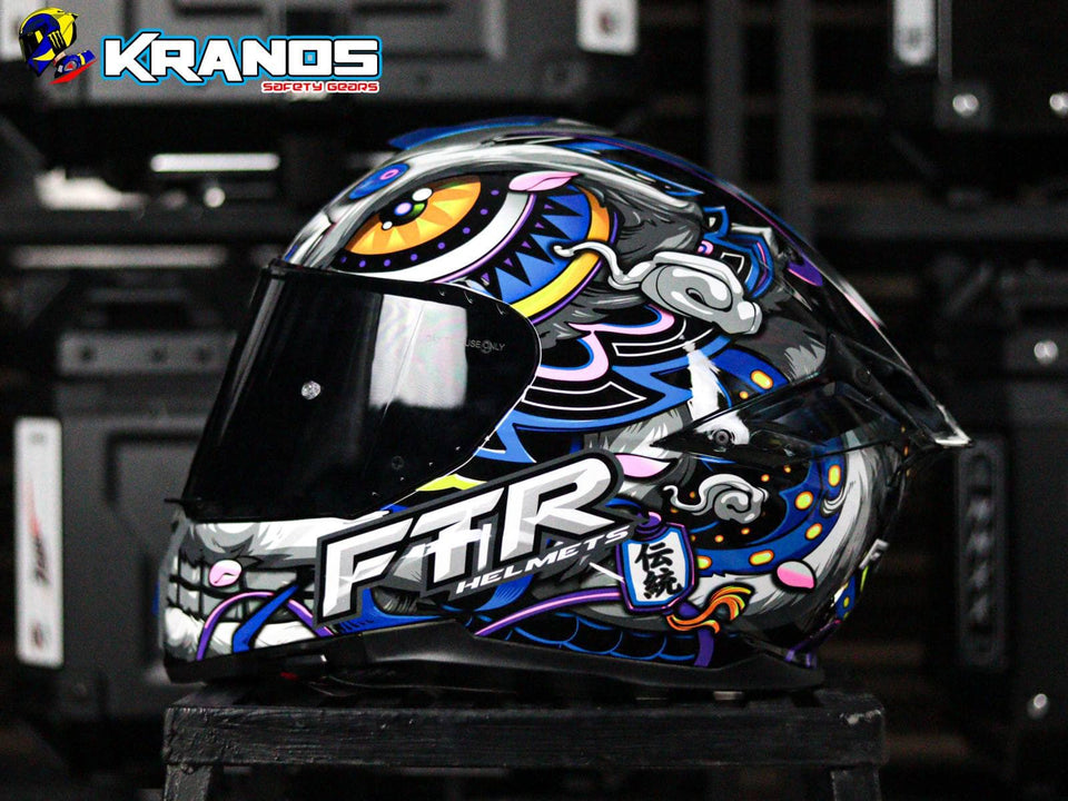 FTR XR 2 PRO LION GLOSS BLACK BLUE DUAL VISOR!! WITH FREE CLEAR LENS AND SPOILER!!