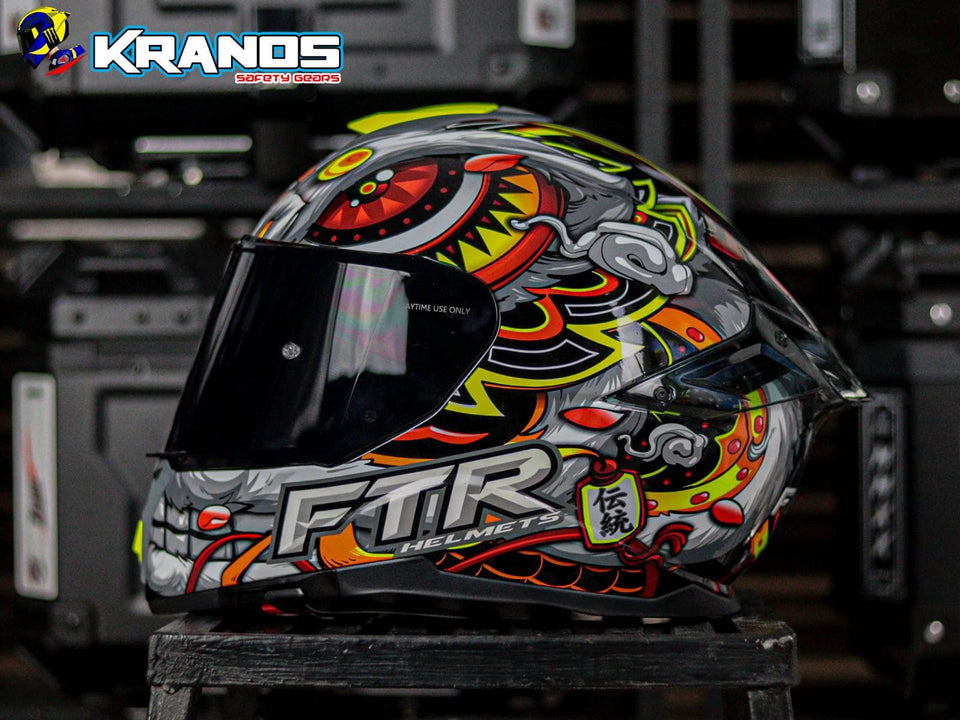 FTR XR 2 PRO LION GLOSS BLACK YELLOW DUAL VISOR!! WITH FREE CLEAR LENS AND SPOILER!!