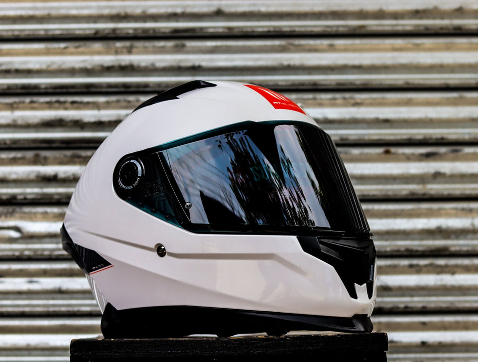 MT BRAKER PD 1001 S SOLID A0 PLAIN WHITE DUAL VISOR