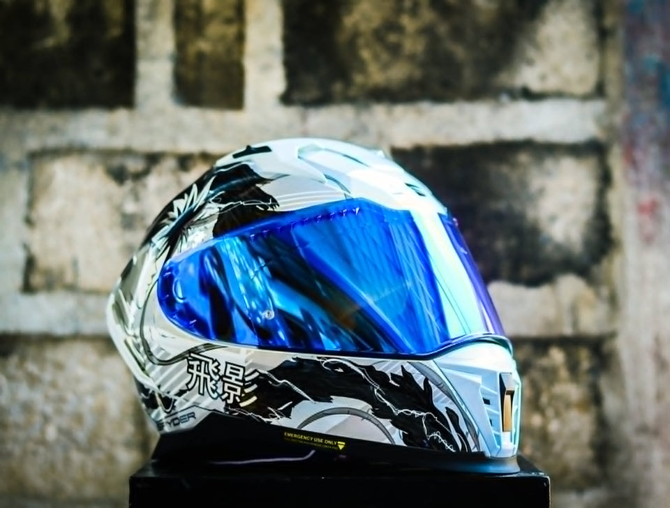 SPYDER ARMADA GD 13A1-W FB ARTIC WHITE BLACK HIEI SA FULLFACE WITH FREE CLEAR LENS