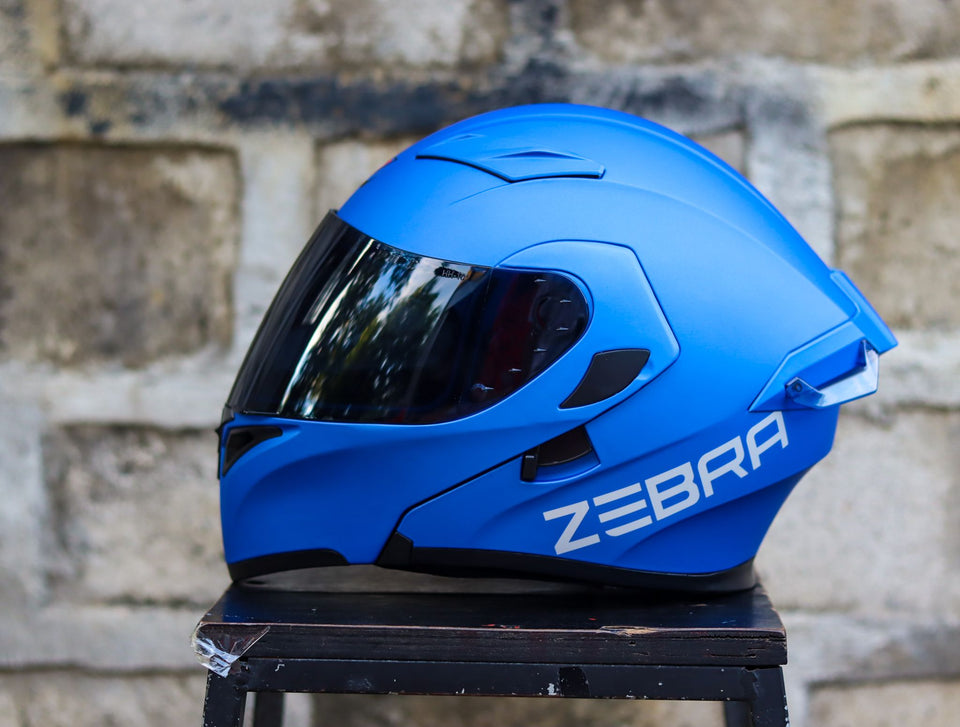 ZEBRA 805 PLUS MATTE BLUE MODULAR (DUAL VISOR) WITH FREE CLEAR LENS