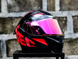 SEC 06042 WHIRLWIND V2 SOLID BLACK RED (DUAL VISOR)