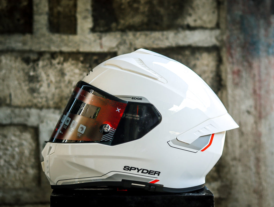SPYDER EDGE PD 1601-W S ARTIC WHITE RED S0 FULLFACE WITH FREE CLEAR LENS