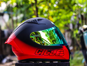 GILLE 135 TWO TONE MATTE BLACK RED (DUAL VISOR)