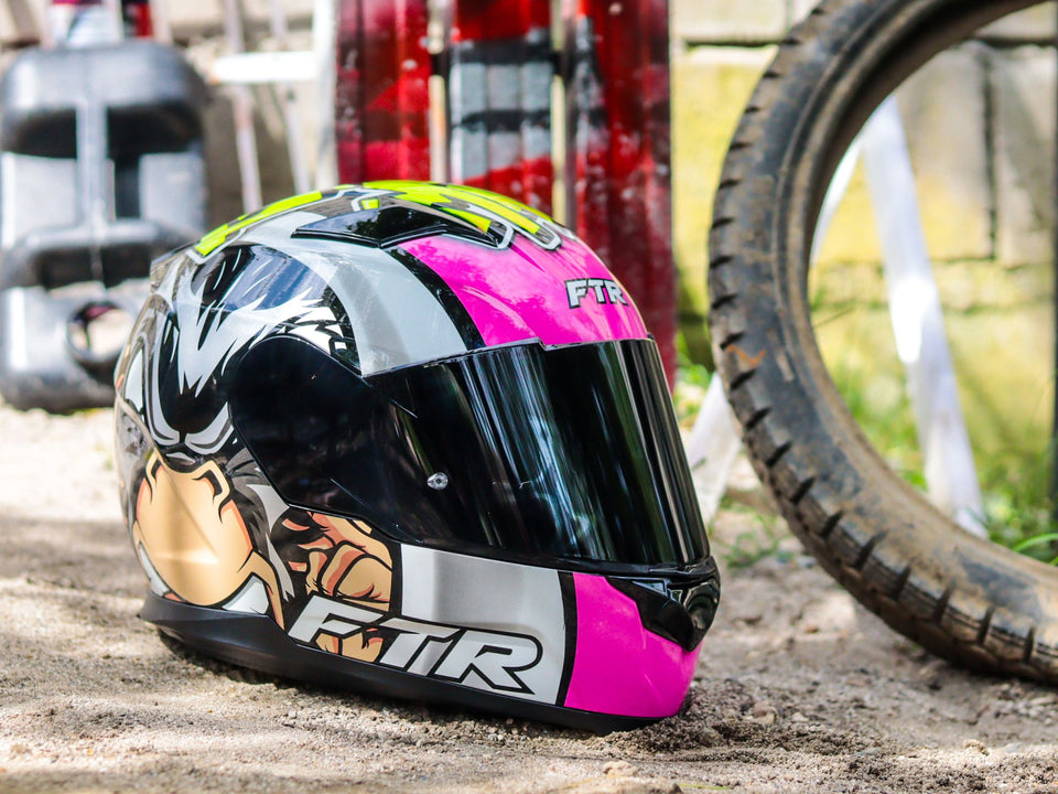 FTR XR 500 PRO MONKEY GLOSS BLACK PINK WITH FREE CLEAR LENS