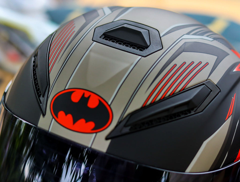 ZEBRA 611 MAX BATMAN MATTE BLACK RED (DUAL VISOR)