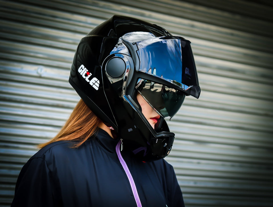 GILLE ILM-Z501 VERTIX PLAIN BLACK (DUAL VISOR)