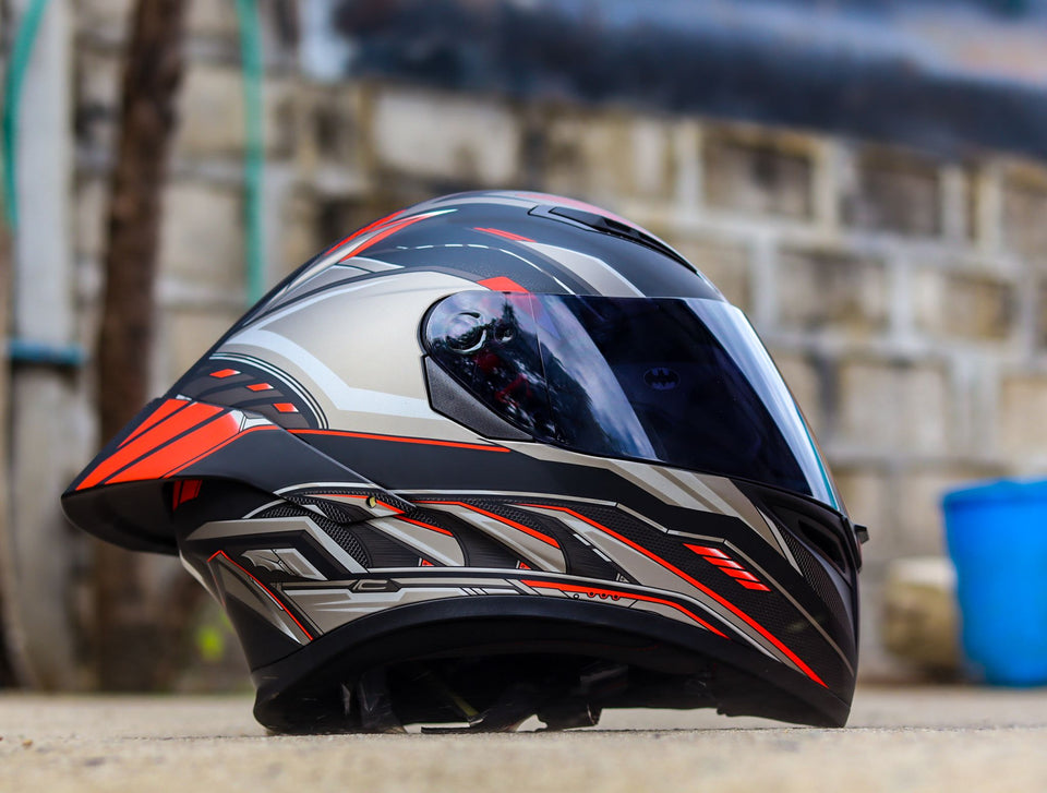 ZEBRA 611 MAX BATMAN MATTE BLACK RED (DUAL VISOR)