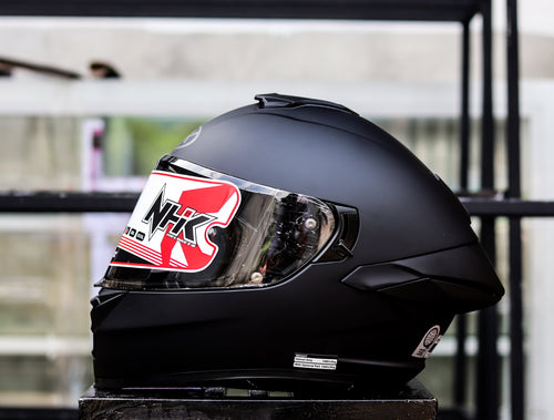 NHK K5R SOLID BLACK MATTE DUAL VISOR