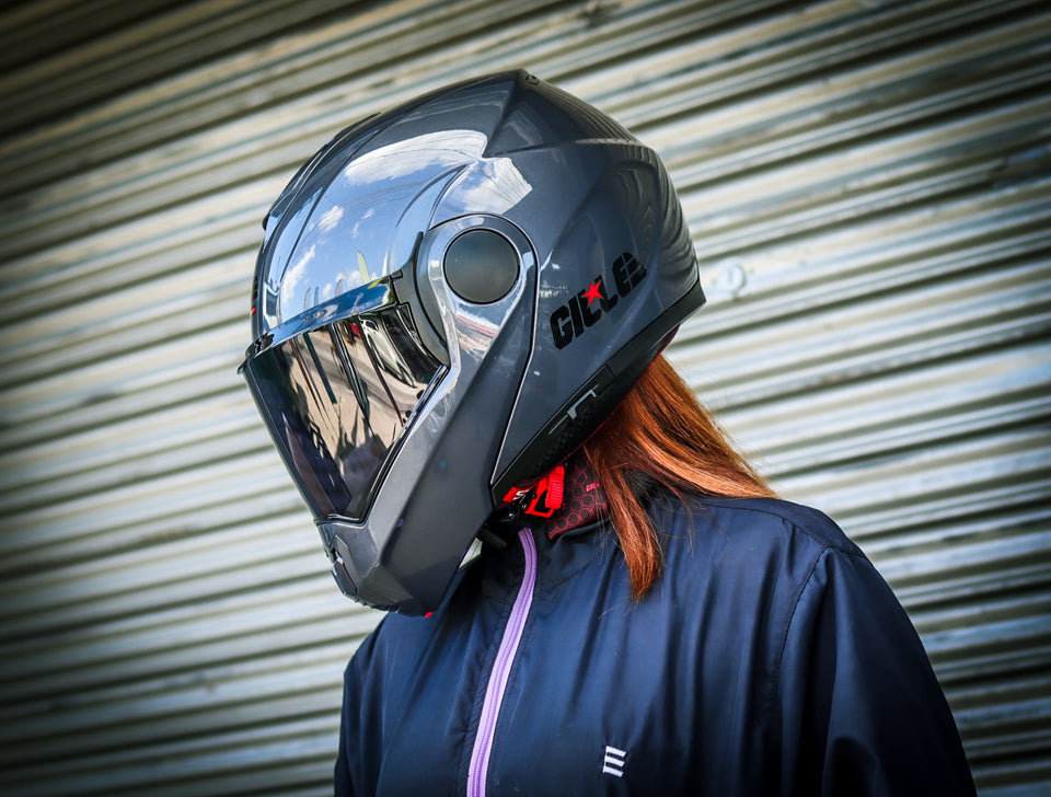 GILLE ILM-Z501 VERTIX PLAIN GRAY (DUAL VISOR