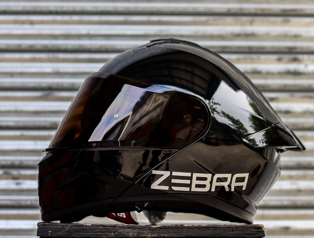 ZEBRA 767 GLOSS BLACK MODULAR (DUAL VISOR) WITH FREE CLEAR LENS