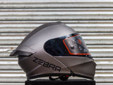 ZEBRA A113 RITZY MATTE GRAY (DUAL VISOR) WITH FREE CLEAR LENS