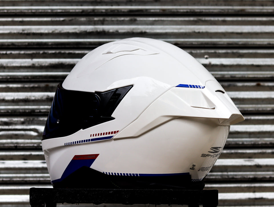 SPYDER FURY PD 1701-W BS ARTIC WHITE RED BLUE DUAL VISOR WITH FREE CLEAR LENS