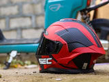 SEC ACE GAS BLACK RED!! WITH FREE CLEAR LENS (DUAL VISOR)