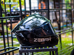 ZEBRA 391 GLOSS BLACK RATHE (DUAL VISOR)