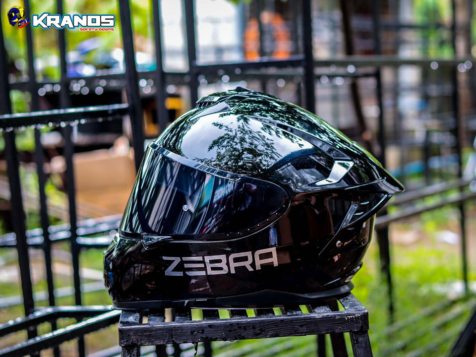 ZEBRA 391 GLOSS BLACK RATHE (DUAL VISOR)