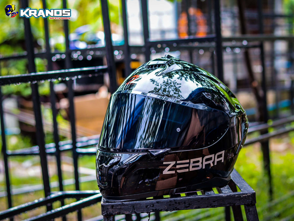 ZEBRA 391 GLOSS BLACK RATHE (DUAL VISOR)