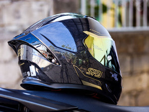 SPYDER CORSA CF 3G0-B GS BLACK GOLD SNAKE CARBON!! WITH FREE CLEAR LENS (DUAL VISOR)