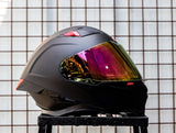SEC 06250 REVIVE SOLID MATTE BLACK RED MODULAR WITH FREE CLEAR LENS(DUAL VISOR)