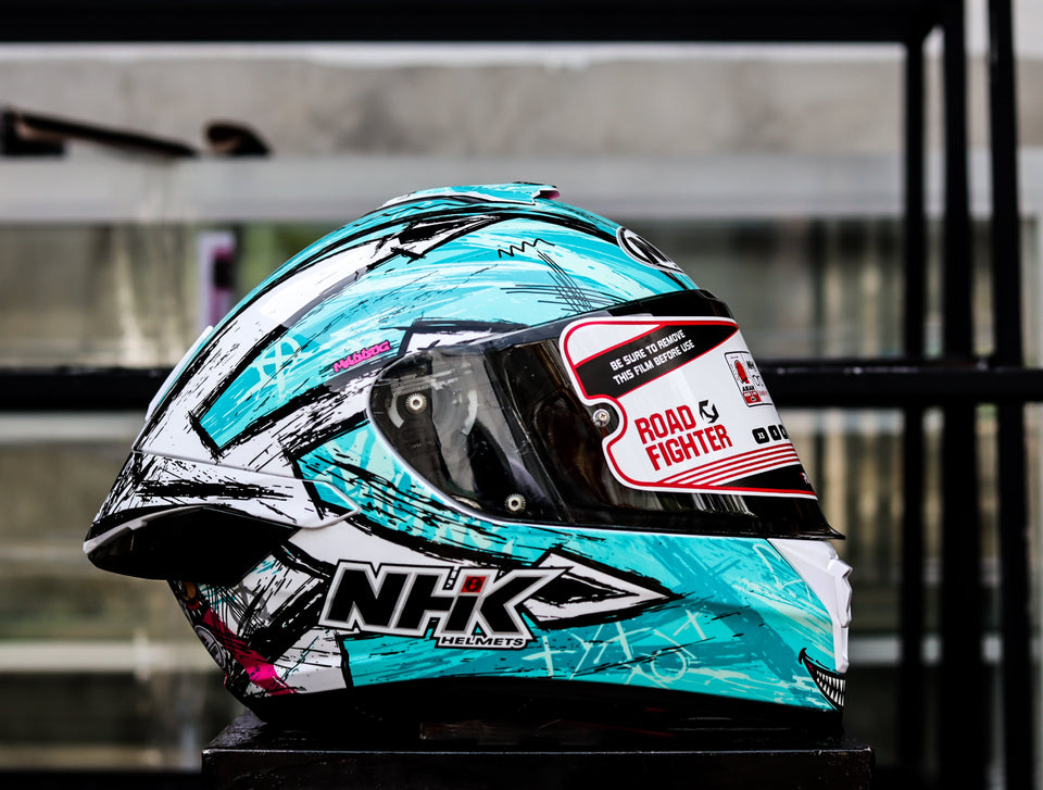 NHK K5R ARCHIE WHITE GLOSSY DUAL VISOR