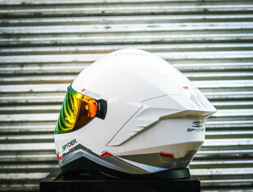 SPYDER SIGMA 1601-W FR ARTIC WHITE RED SO V2 FULLFACE WITH FREE CLEAR LENS