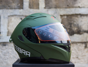 ZEBRA YM 627 MATTE ARMY GREEN MODULAR WITH FREE CLEAR LENS