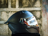 SEC 05922 SAGA PLAIN MATTE BLACK WITH FREE CLEAR LENS(DUAL VISOR)