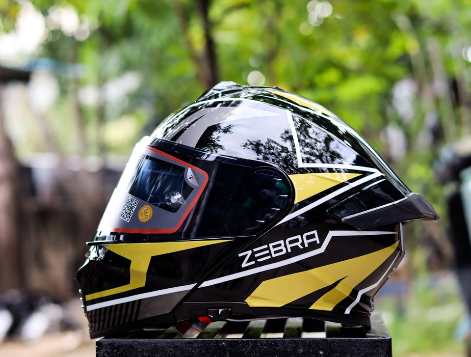 ZEBRA RITZY #1 EDGE BLACK GOLD MODULAR (DUAL VISOR) WITH FREE CLEAR LENS