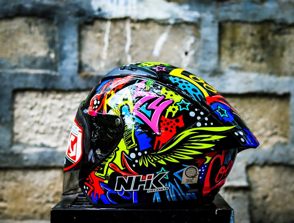 NHK N1 MAX JOSE LUIS BLACK GLOSSY HALF FACE