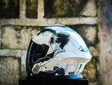 SPYDER BLADE GD 13C1 S ARTIC WHITE BLACK HIEI SC HALF FACE WITH FREE CLEAR LENS