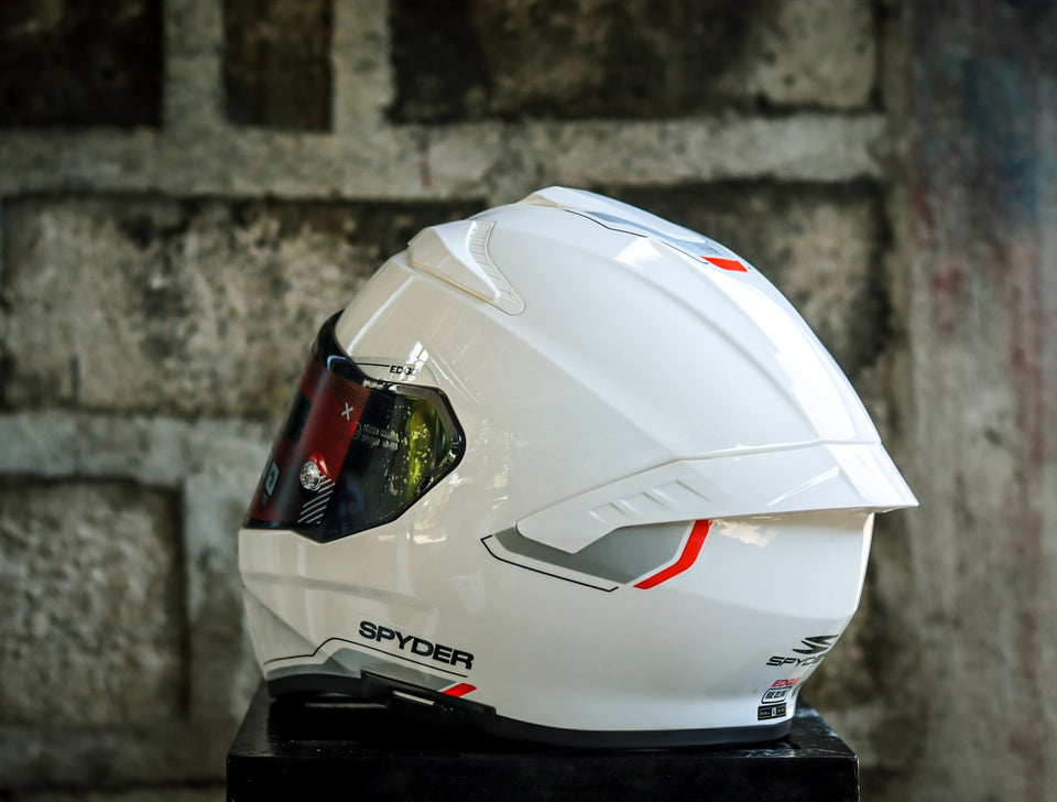 SPYDER EDGE PD 1601-W S ARTIC WHITE RED S0 FULLFACE WITH FREE CLEAR LENS