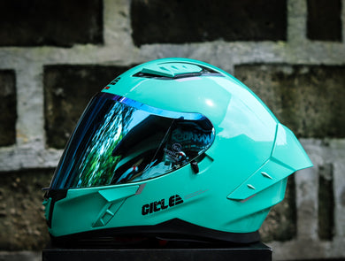 GILLE A118-2 ADIRA LAKE GREEN REVO LAKE BLUE LENS DUAL VISOR WITH FREE CLEAR LENS
