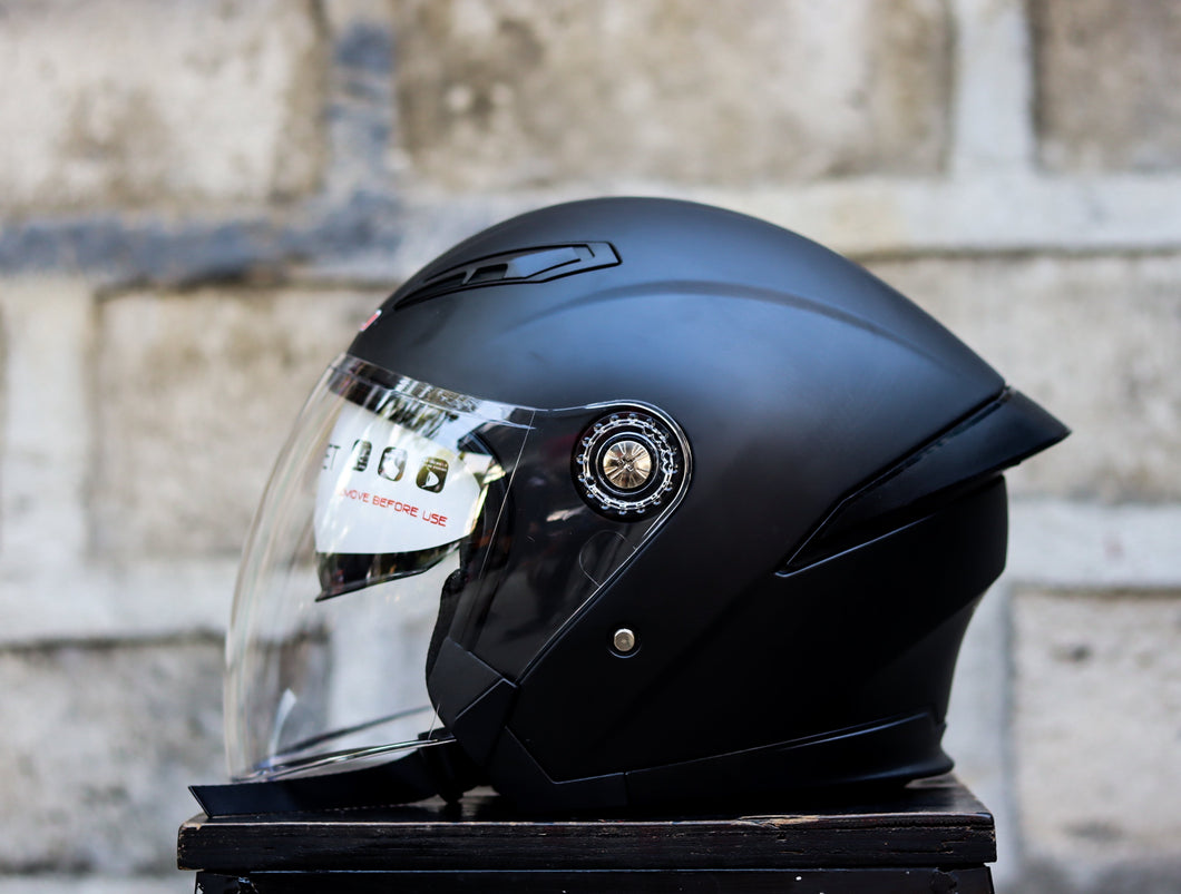 HNJ 829 MATTE BLACK DUAL VISOR