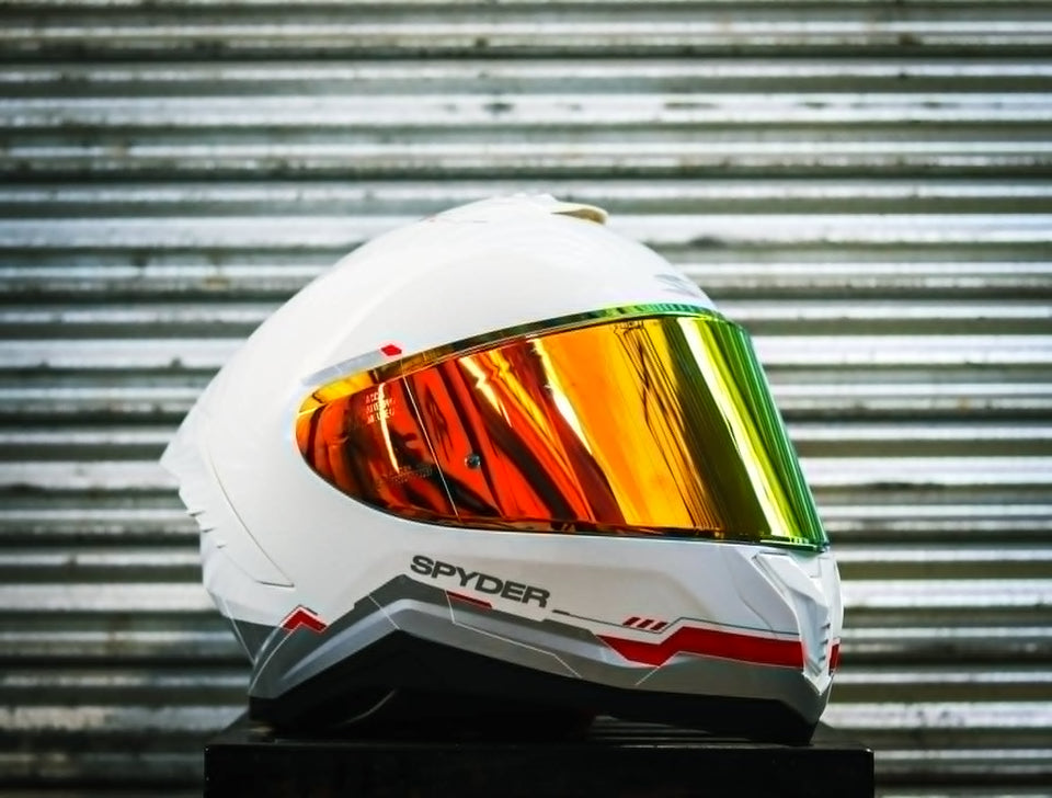 SPYDER SIGMA 1601-W FR ARTIC WHITE RED SO V2 FULLFACE WITH FREE CLEAR LENS