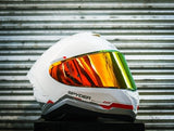 SPYDER SIGMA 1601-W FR ARTIC WHITE RED SO V2 FULLFACE WITH FREE CLEAR LENS