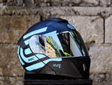 SEC PILOT BRAND MATTE BLACK BLUE (DUAL VISOR)