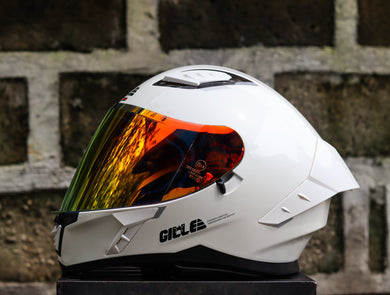 GILLE A118-2 ADIRA WHITE REVO RED LENS DUAL VISOR WITH FREE CLEAR LENS