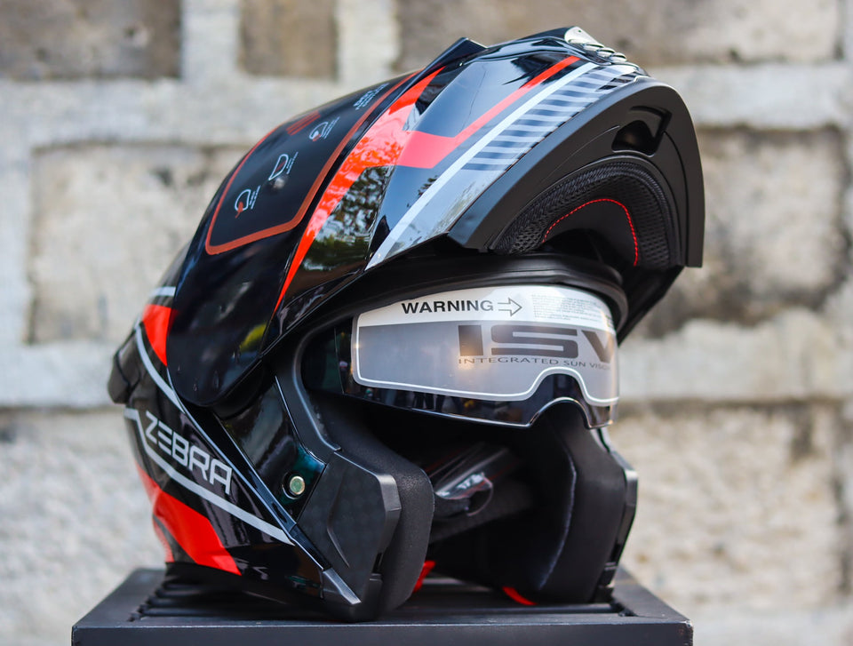 ZEBRA RITZY #1 EDGE BLACK RED (DUAL VISOR) WITH FREE CLEAR LENS
