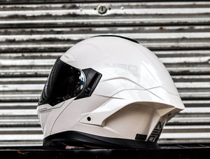 SPYDER NEO ICON PD 1001 SS PEARL WHITE DUAL VISOR WITH FREE CLEAR LENS