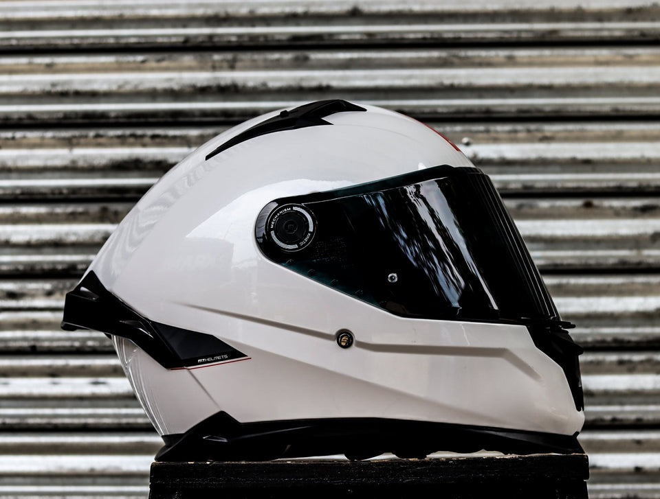 MT BRAKER PD 1001 S SOLID A0 PLAIN WHITE DUAL VISOR