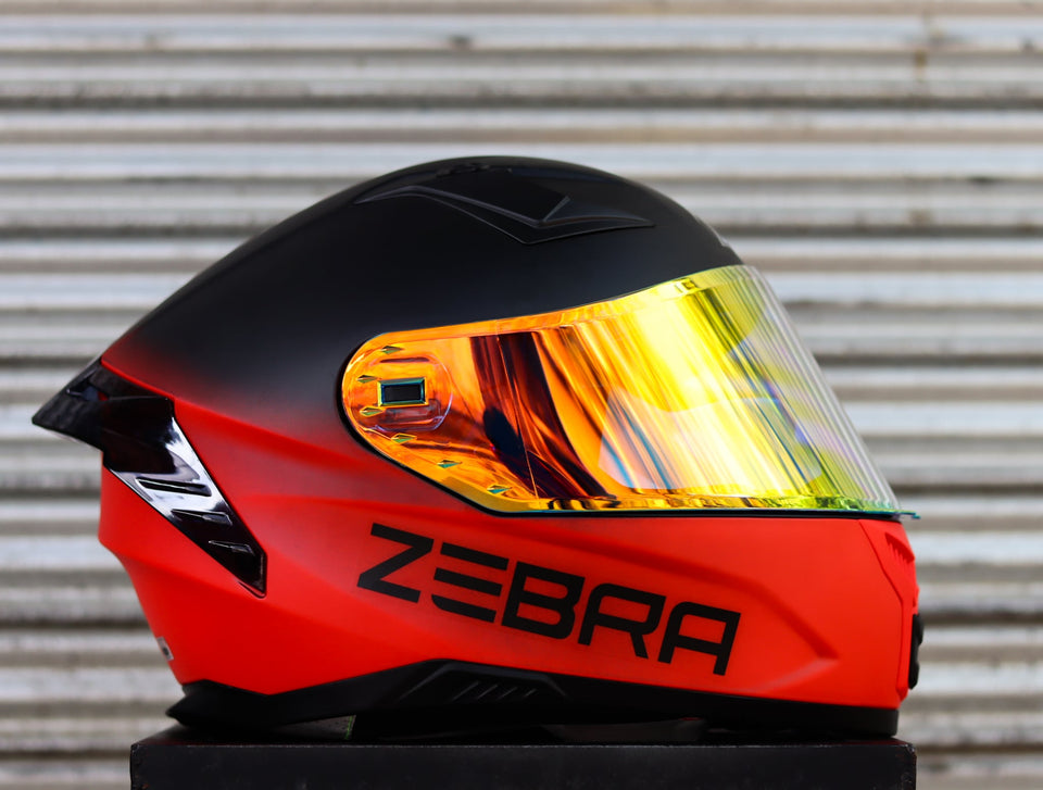 ZEBRA 2023 PARADIGM REVO VISOR TWO TONE MATTE BLACK RED FREE CLEAR LENS