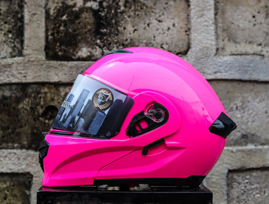 HNJ A119 FLOURESCENT PINK MODULAR DUAL VISOR