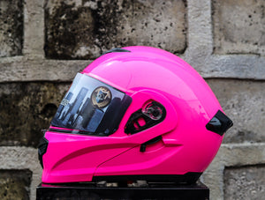 HNJ A119 FLOURESCENT PINK MODULAR DUAL VISOR